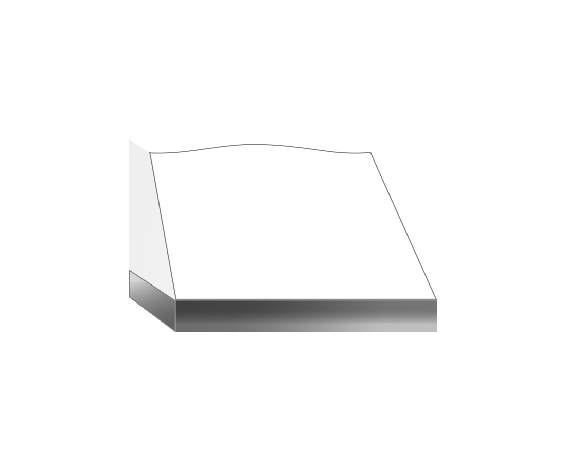 BARRE GRAY - SLANT - 2-0 X 0-10 X 1-4 - P1, POLISHED FACE, SAWN BACK, BRP - SERP TOP, STD NOSINGS